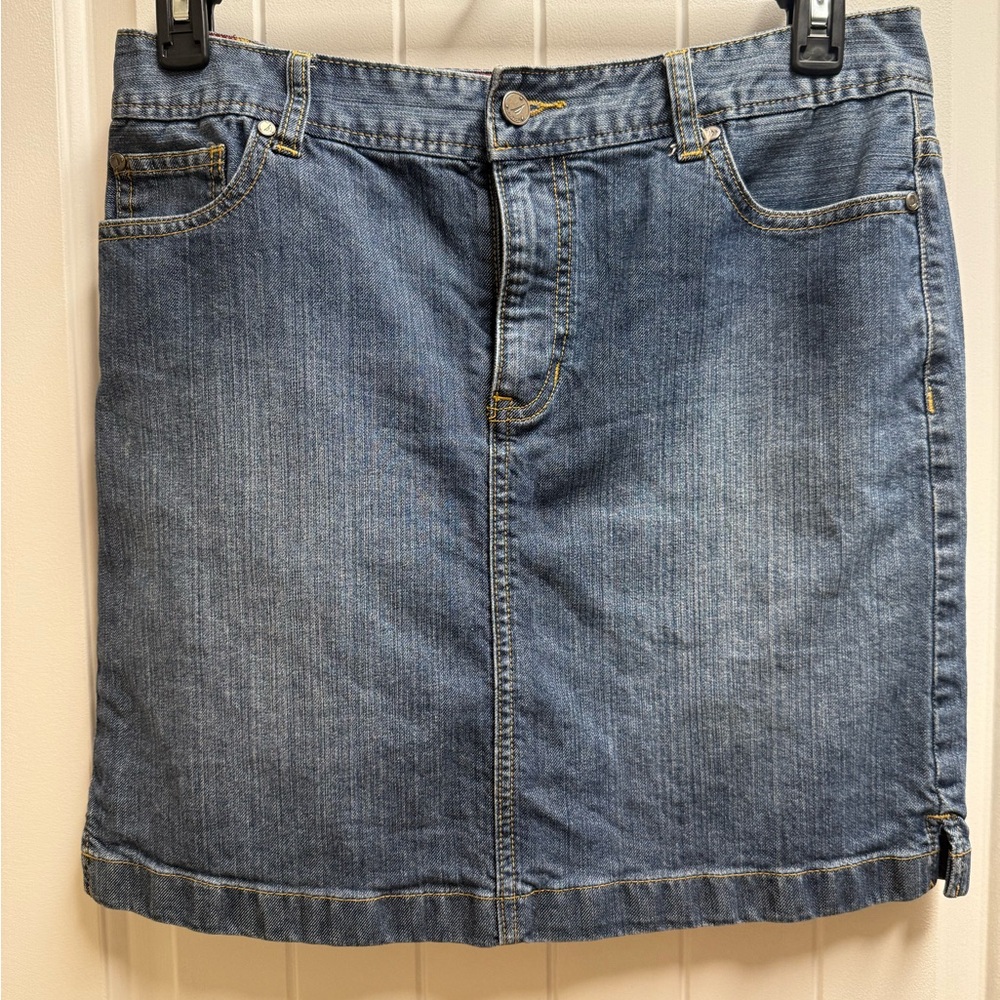 Nautica Blue Jean Denim Skirt Size 10 Like New Condition